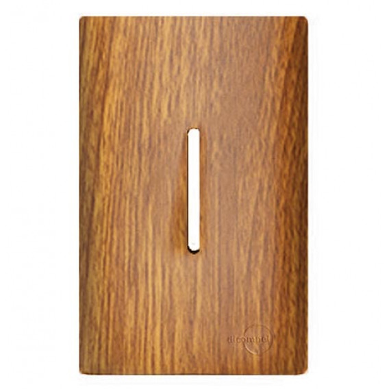 Placa para 1 Interruptor Vertical 4x2 com Suporte - Novara Cumaru Placa para 1 Interruptor Vertical 4x2 com Suporte - Novara Cumaru